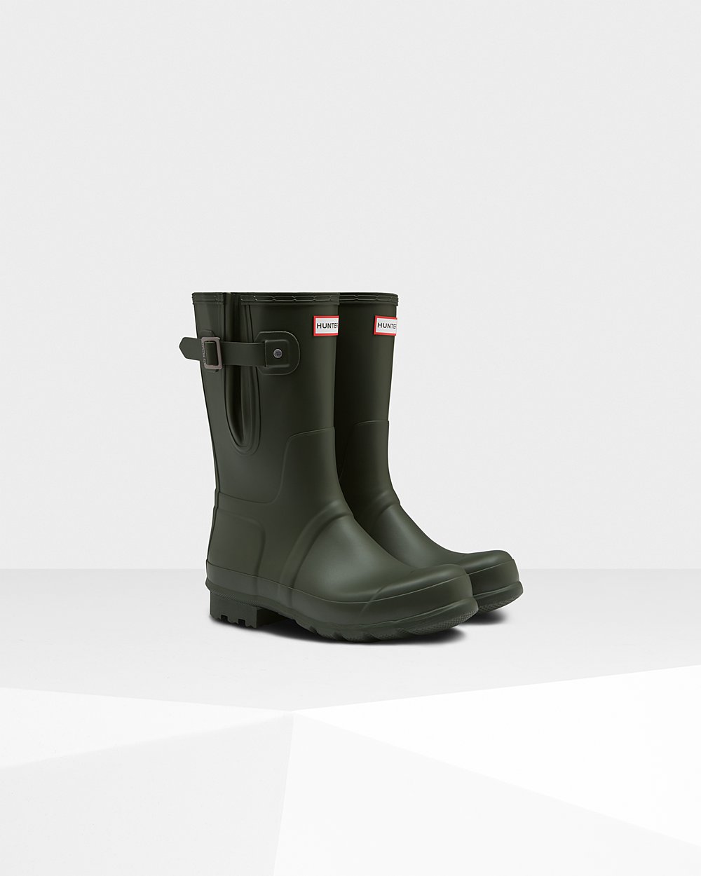 Hunter Hombre Original Side Adjustable - Botas de Lluvia Verde Oscuro Oliva - 641-YHKSQC